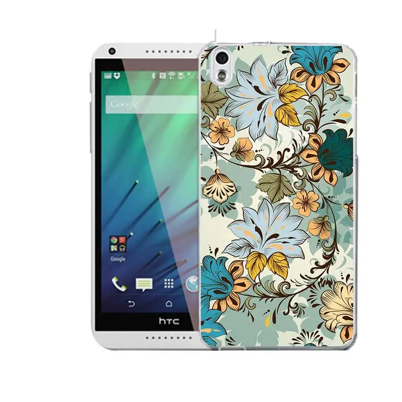 Qmswei ТПУ прозрачный чехол для телефона htc M8 Мягкие силиконовые красочные цветка