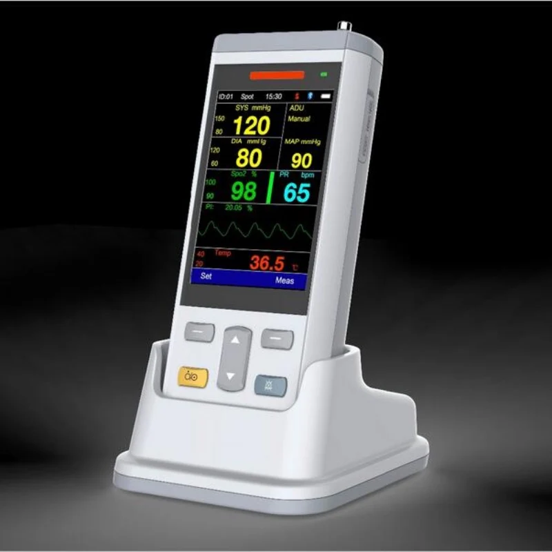3 5 дюймовый цветной TFT ручной монитор жизненно важных сигналов Meansing Spo2 + NIBP