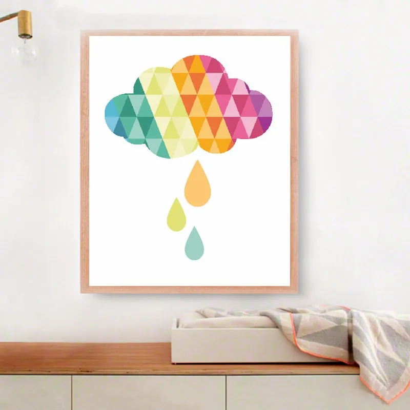 Геометрическое облако детское настенное искусство красочные облака современное
