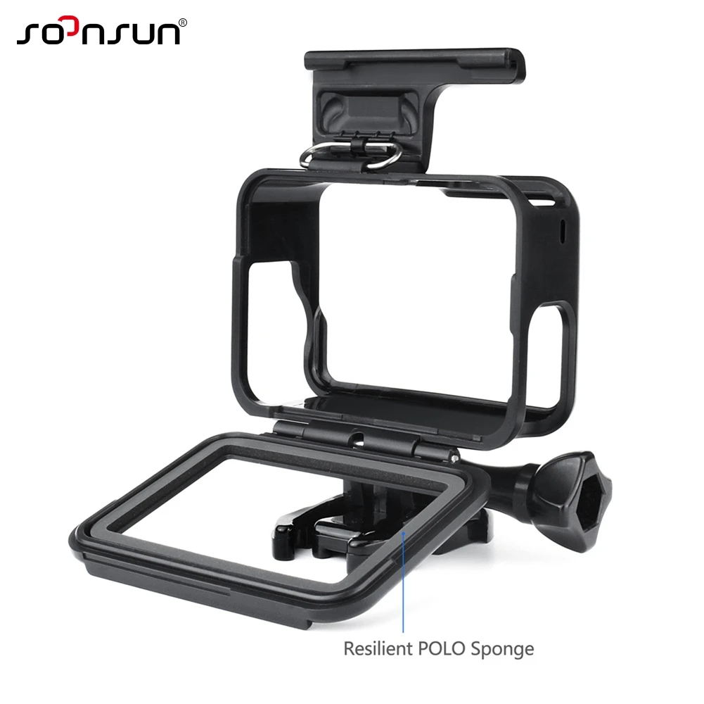 SOONSUN стандартный защитный чехол для крепления на рамке для GoPro Hero 5 6 7 черный для Go Pro HERO7 белый серебристый Экшн-камера