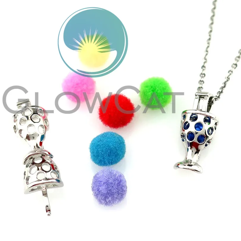 K958 Wine Glasses Beads Cage Perfume Diffuser Stone Pearl Locket Necklace Pendants Kids Girl Gift | Украшения и аксессуары