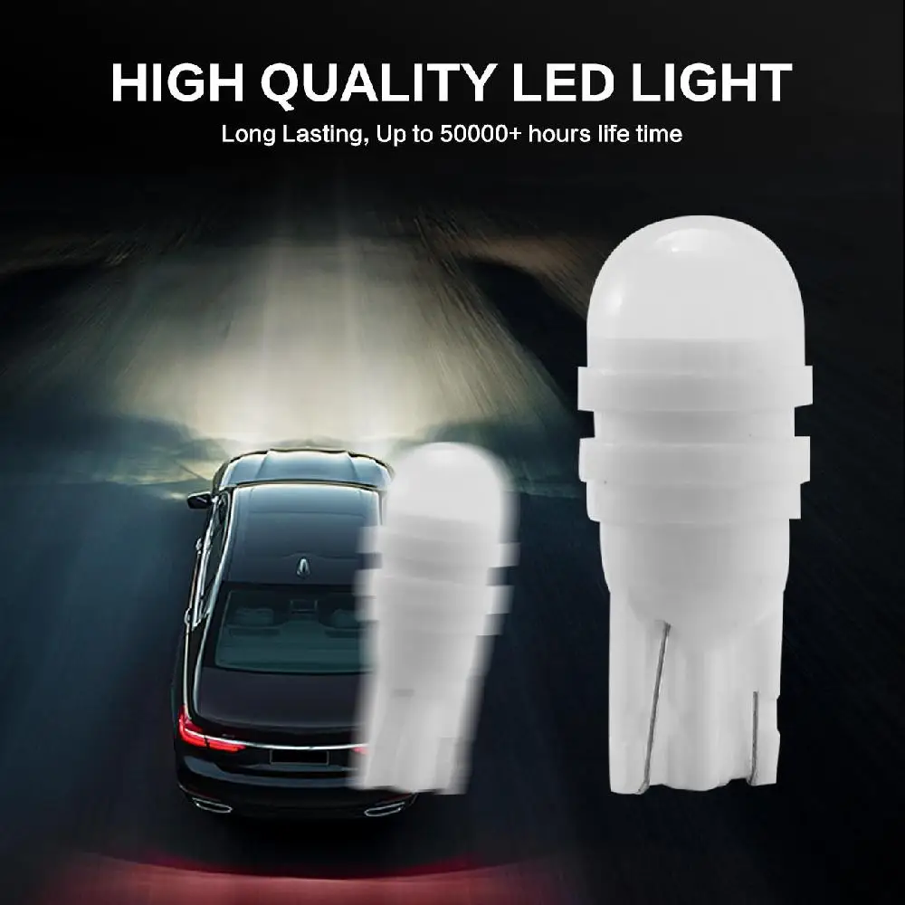 Oslamp 10pcs T10 LED Car Light with Porcelain Plug 12V White License Plate Lamp Dashboard Door Turn Signals | Автомобили и