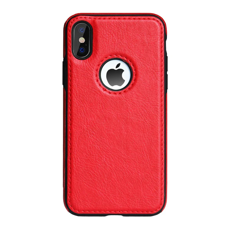 Red Прошитый Тонкий чехол из искусственной кожи для iphone 11Pro Max XR X XS MAX, кожаный Ультратонкий чехол для телефона s для 6 6s 7 8 plus, защитный чехол - Цвет: Red