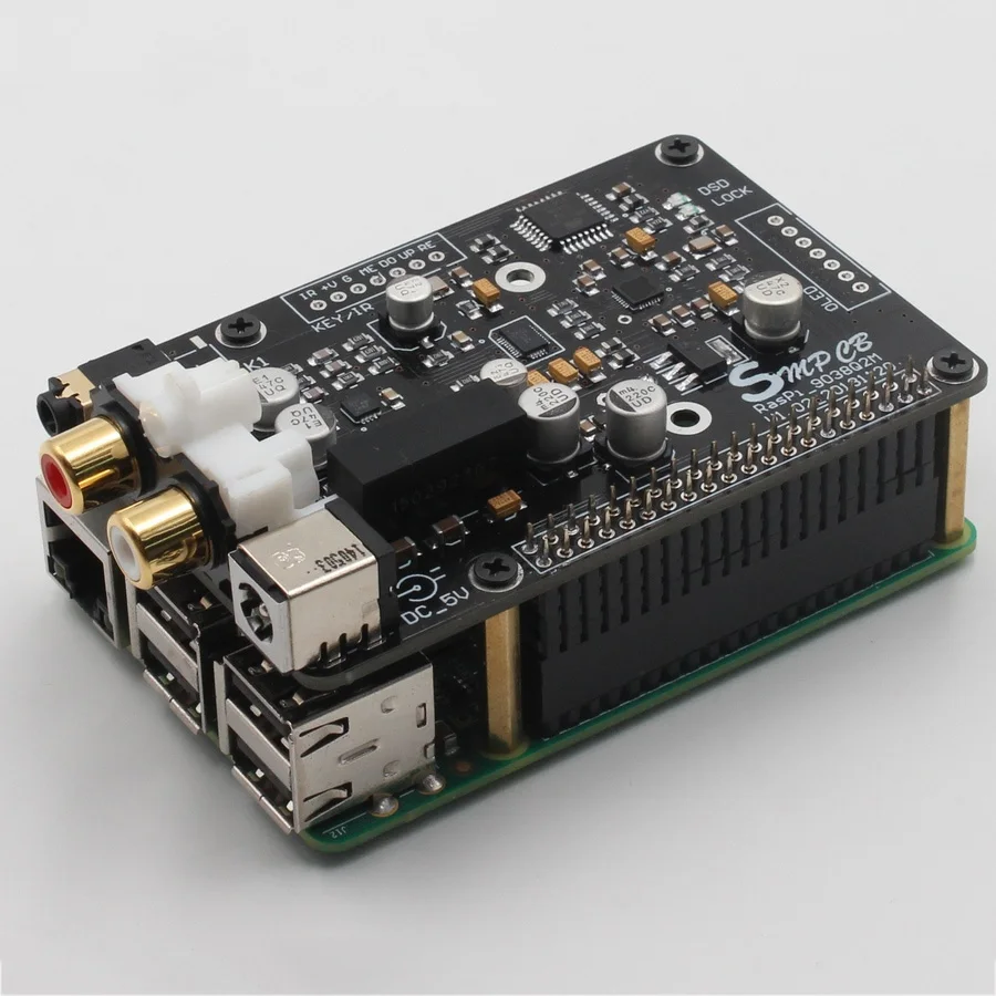 ES9038q2m DAC декодер цифровое вещание сетевой плеер для Raspberry Pi 3B B + I2S 32bit 384K DSD128 PCM384KMHZ