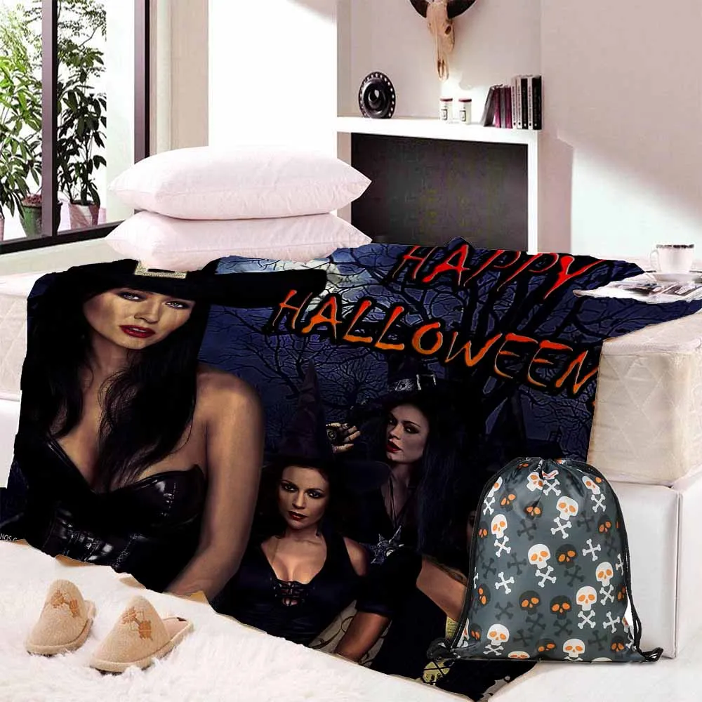 Blanket Bag 8 Мягкий фланелевый скелет, череп на Хэллоуин голова паук чистая кошмар пледы тепло мягкий плюшевый диван кровать Прямая поставка - Цвет: Blanket Bag 8