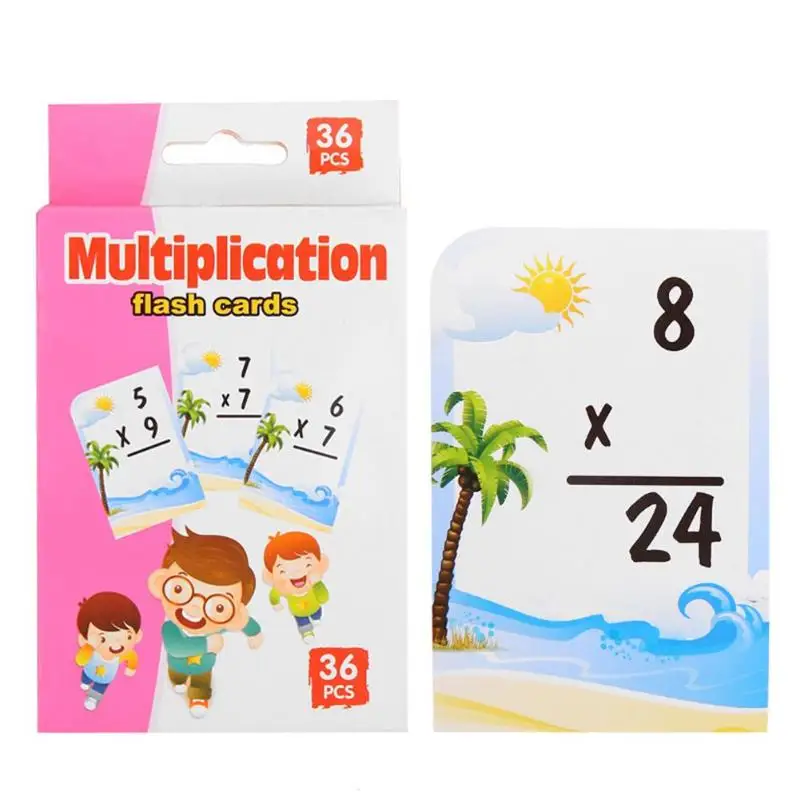 multiplication Обучающая цифровая карточка для детей раннего возраста 36 английских обучающих карт для изучения математики, обучающая математическая игрушка - Цвет: multiplication