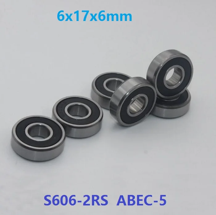 20/50 шт S606RS S606-2RS S606 2RS RS ABEC-5 6x17x6 мм нержавеющая сталь глубокий шаровой подшипник