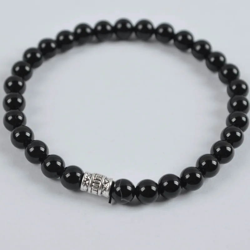 Черные сердолические бусины фотообои для подарка G612 | Украшения и аксессуары