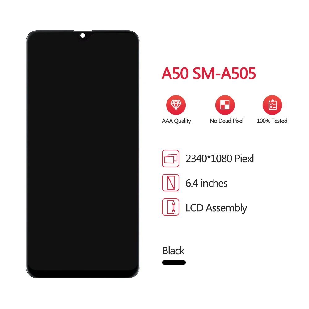 Супер AMOLED дисплей для samsung Galaxy A50 ЖК-дисплей экран+ сенсорный экран панель дигитайзер Замена Для A505 6,4''
