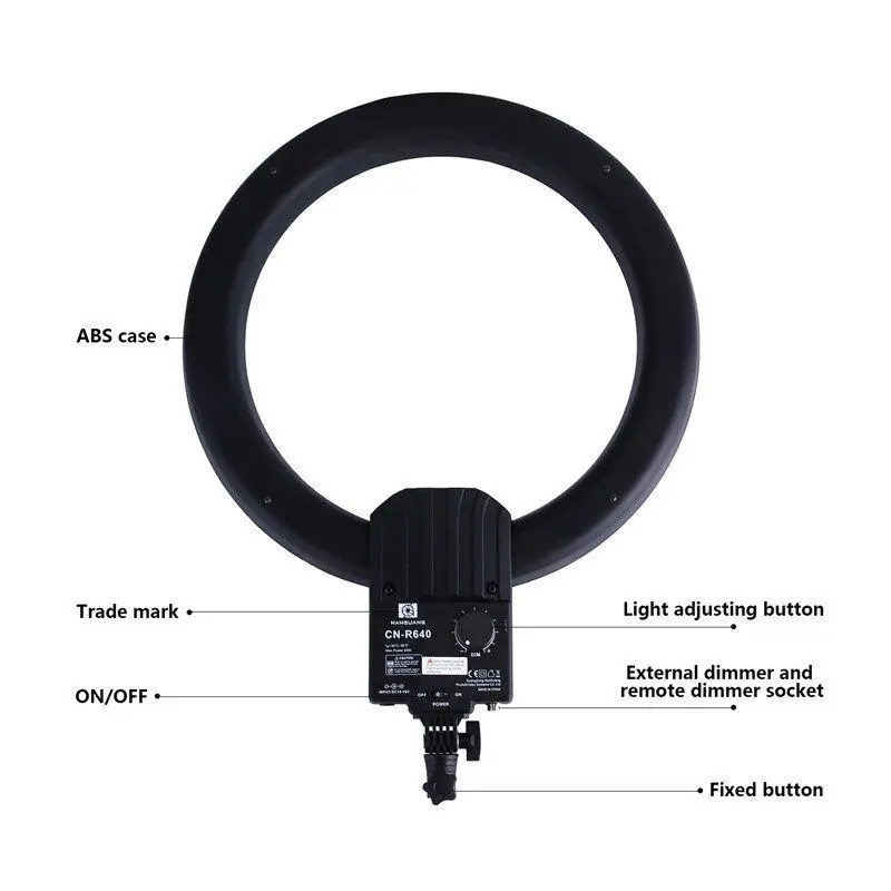 Nanguang Studio cn-r640 640 LED CRI 95 5600 К кольцо света с 185 см 6' Осветительные стойки |