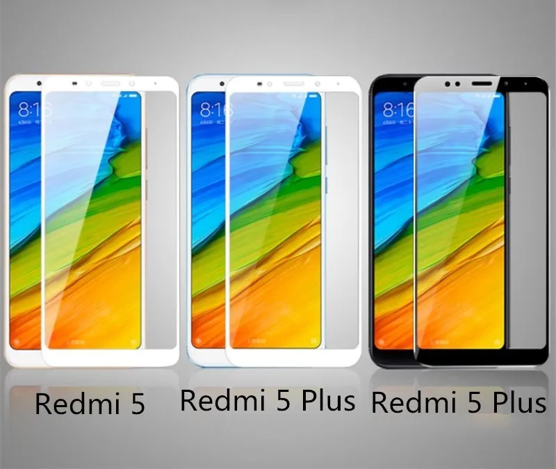 Защитное стекло для Xiaomi Redmi 5 plus защита экрана полное покрытие белый и черный