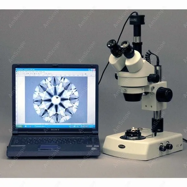 

Jewelry Gem Stereo Microscope--AmScope Supplies 3.5X-45X Jewelry Gem Stereo Microscope + Dual Halogen