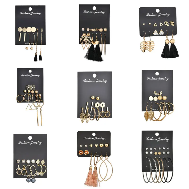 LETAPI золото Цвет длинной кисточкой серьги Модные круглой формы гвоздики для