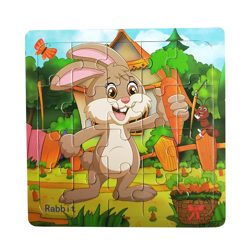 Детские игрушки 20 шт./компл. мультфильм животных головоломки имеют ссылки на фотографии деревянные игрушки для детей обучающие подарок yu-gi-ой