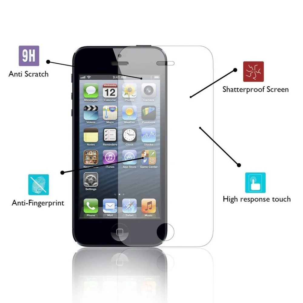 Защитное стекло закаленное 9H 2.5D для iPhone 5/SE/5/5c/5se/iPhone 5|clear screen protector|screen protectortempered glass