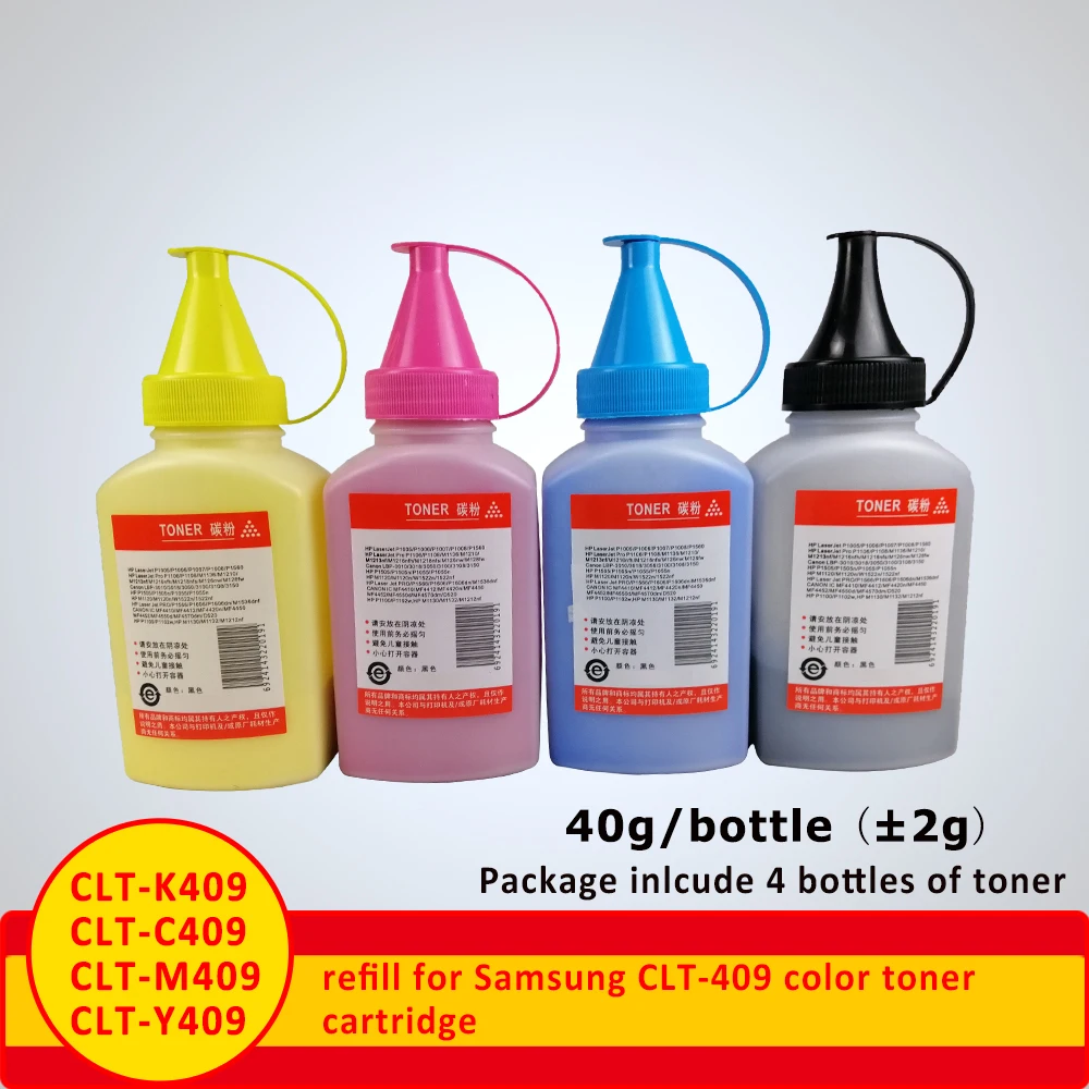 Xiangyu телефон 4 бутылки Запасной тонер порошок для Samsung CLT 409 K409S 409s|Тонер| |