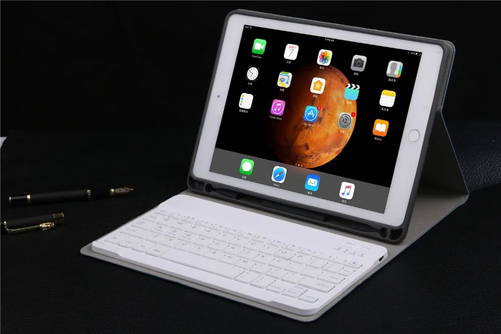 7 цветов подсветка Bluetooth клавиатура чехол для iPad 9,7 чехол с Apple карандаш держатель чехол для iPad Air 1 2 9,7