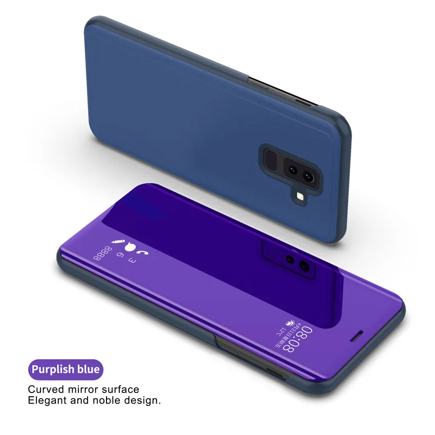 Сенсорный Чехол-подставка чехол для samsung A9 звезды примечание 9 8 5 S9 S8 S7 S6 Edge Plus A6 A8 J6 J8 A3 A5 A7 зеркало 360 Полное покрытие