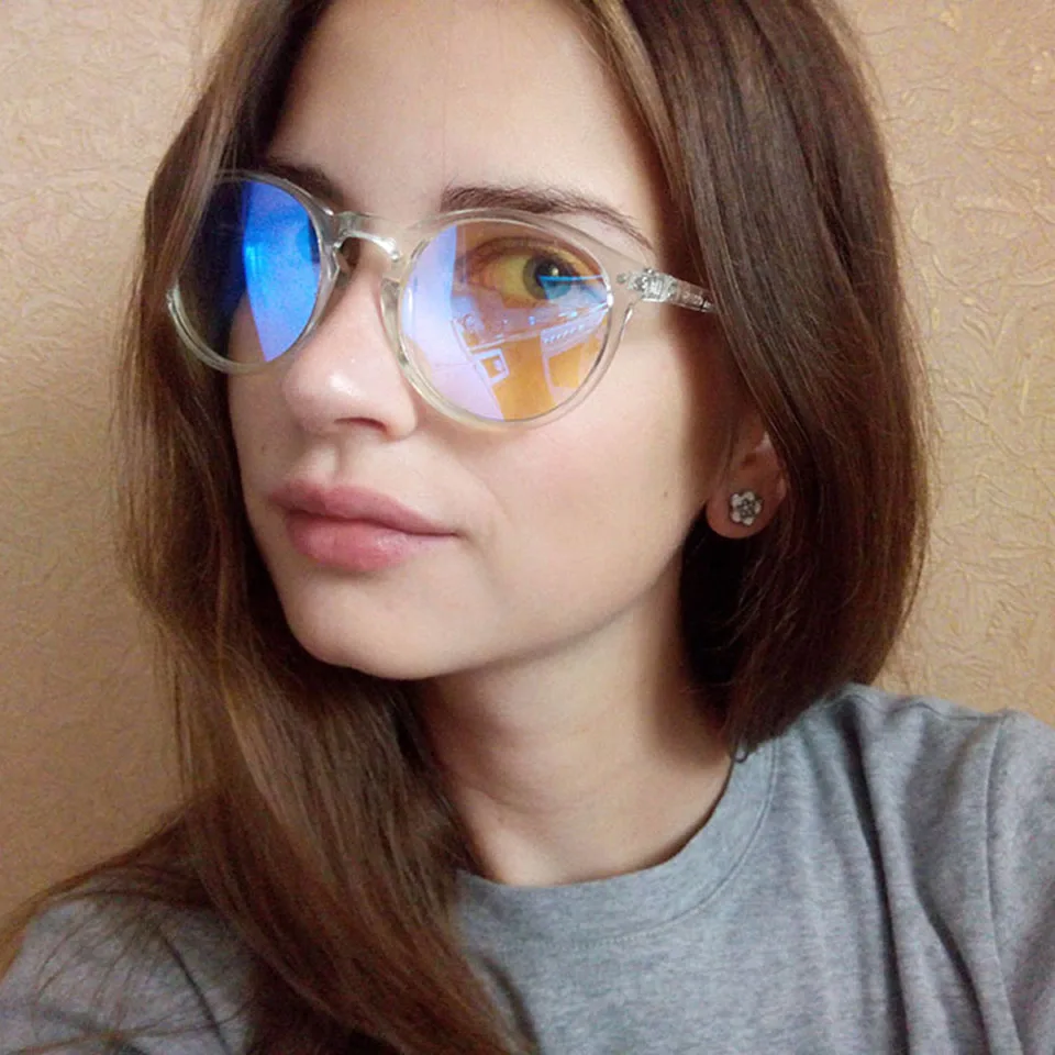 ESNBIE Мужские Винтажные круглые оправы очков с защитой от синего излучения