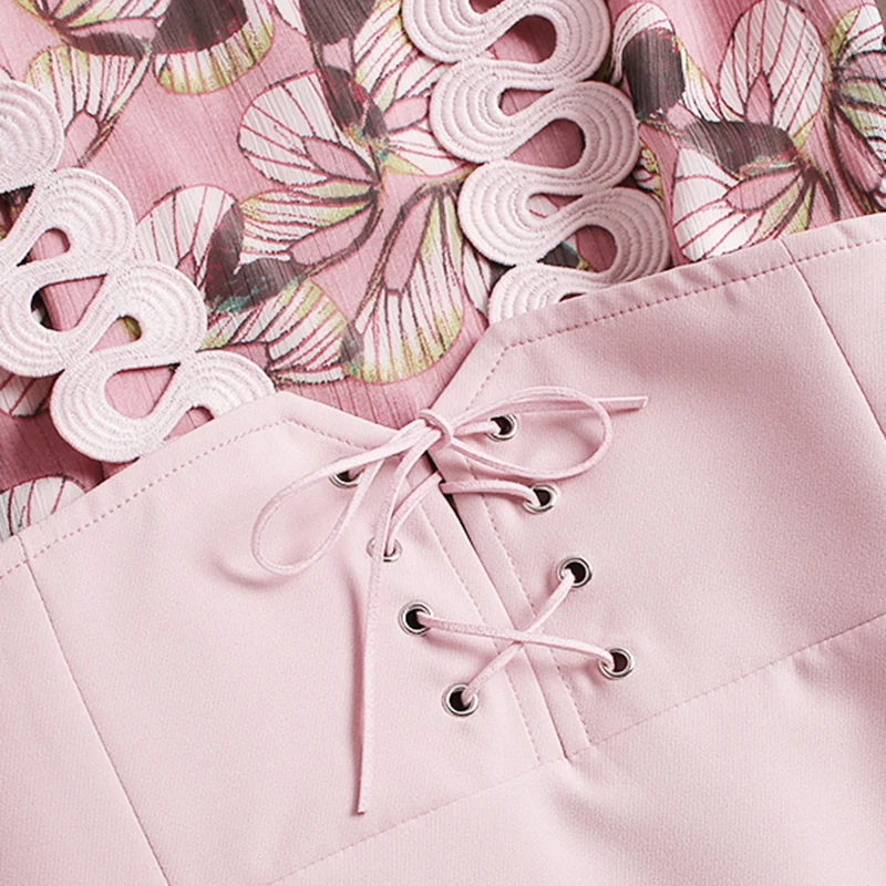 Весна-осень взлетно-посадочной полосы дизайнерские женские наряд с цветочным