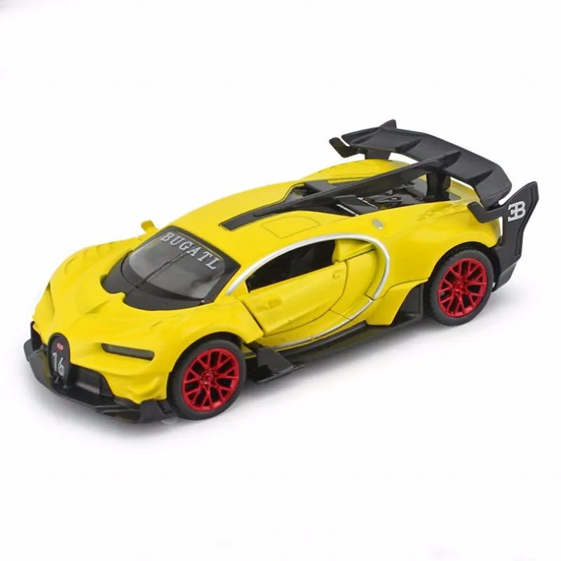 Bugatti GT Veyron 1/32 масштабная литая под давлением модель автомобиля 3 цвета детские подарки игрушки со звуком и светильник коллекции Brinquedos