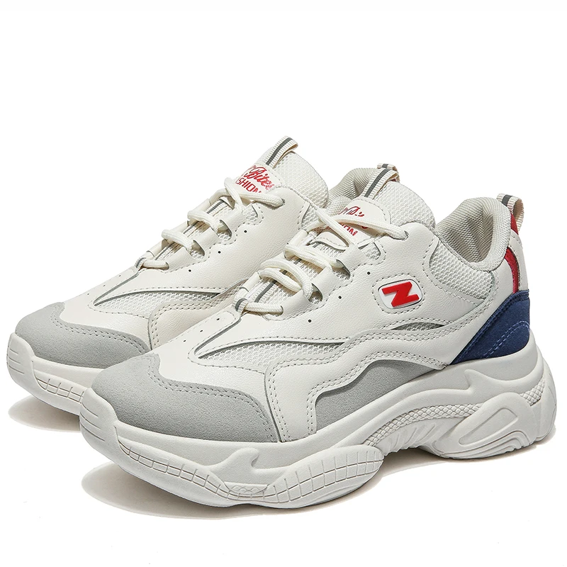 white blue Basket Femme Вулканизированная обувь для женщин Нескользящие массивные кроссовки на толстой платформе модная женская повседневная обувь кроссовки - Цвет: white blue