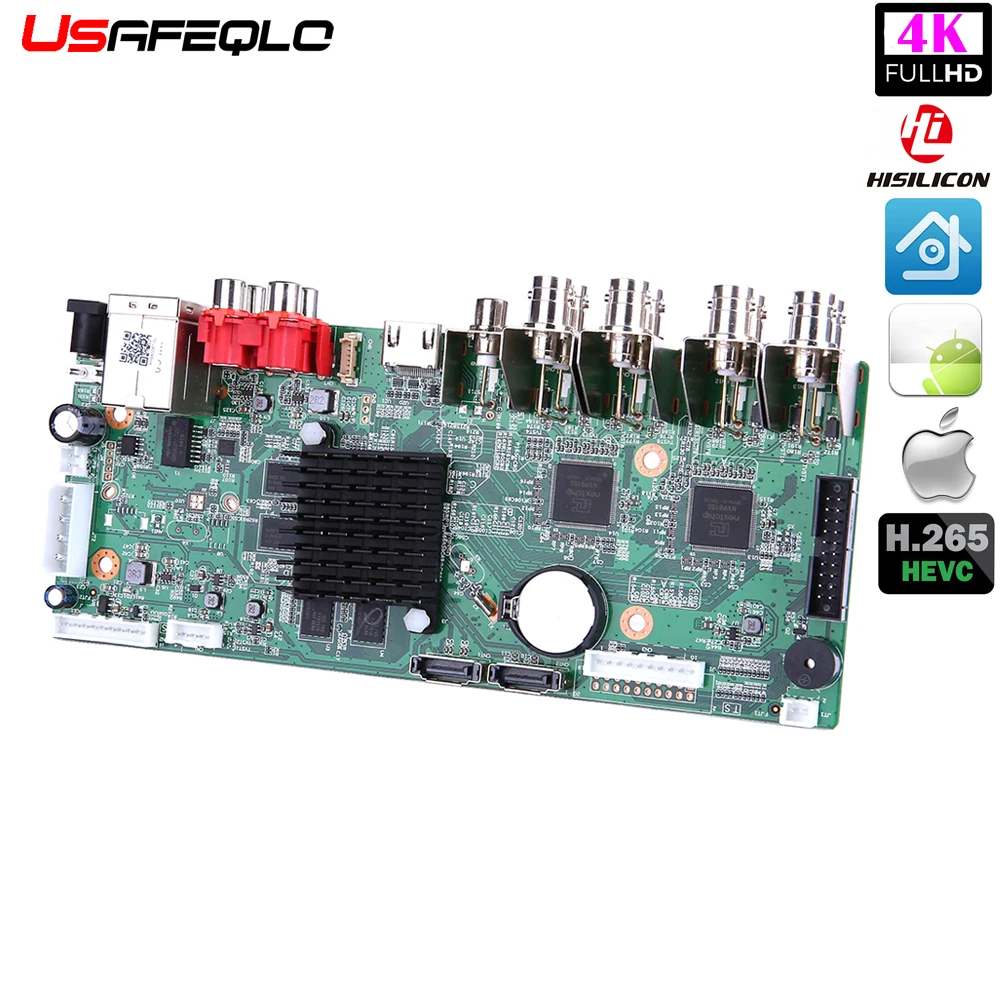 Usafeqlo 8CH AHD DVR 4K CCTV 8Ch 4K/5MP гибридная камера видеорегистратора безопасности Onvif Coxial