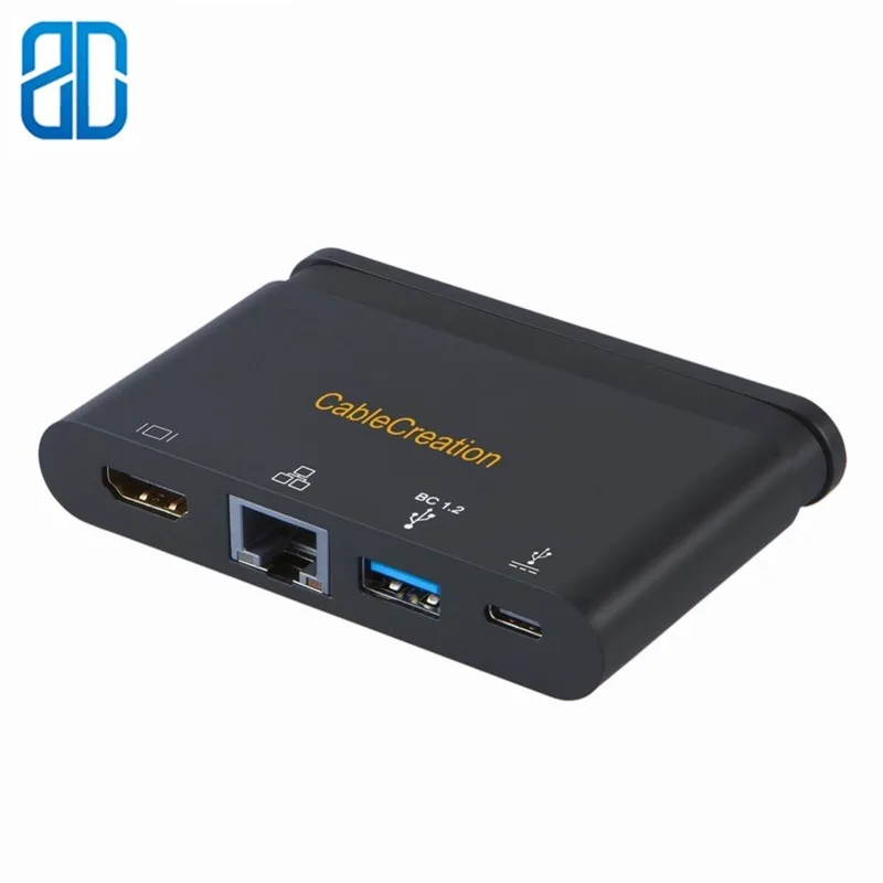 USB-C многопортовый адаптер концентратор USB Type C к HDMI 4K + 3 0 RJ45 Gigabit Ethernet для работы