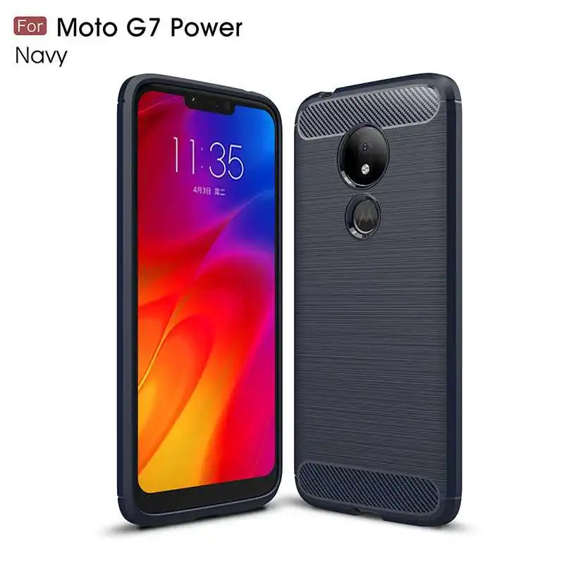 Модный противоударный мягкий силиконовый чехол Mokoemi 6," для Motorola Moto G7 power чехол для Motorola Moto G7 power чехол для телефона - Цвет: Navy Blue