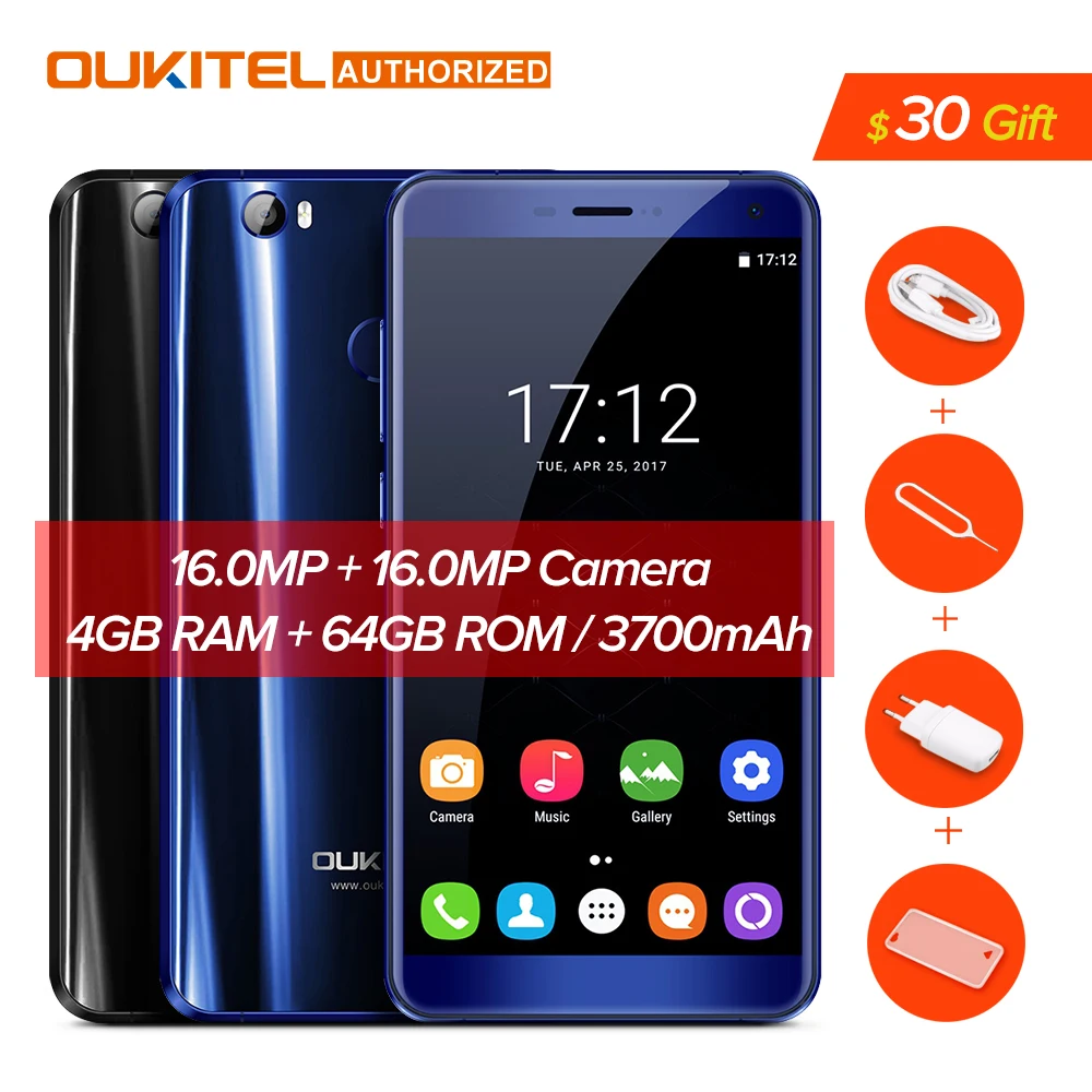 Oukitel U11 Plus 3700 мАч батарея Смартфон Android mtk6750t восемь ядер 7 0 мобильный телефон