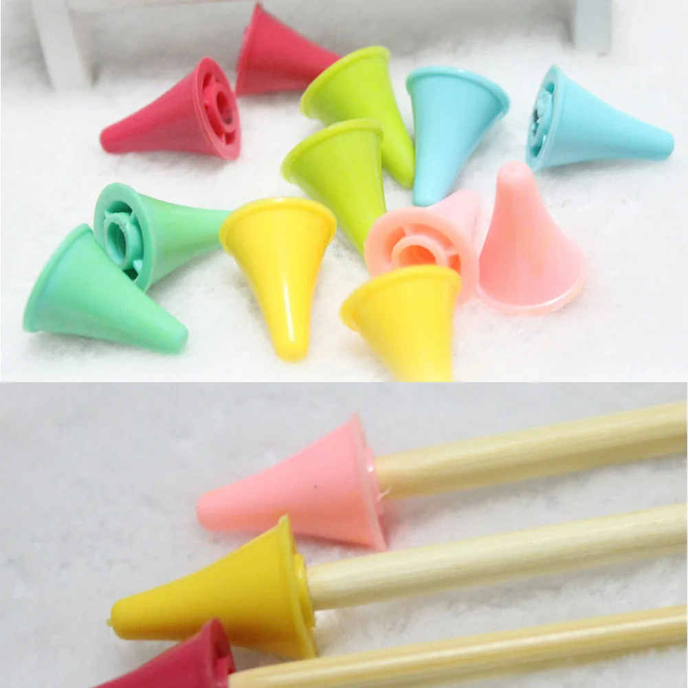 10Pcs Cone shaped Knit Needles Point Protectors Knitting Soft Stoppers for US size 8-10 DIY costume Sewing accessories | Дом и сад