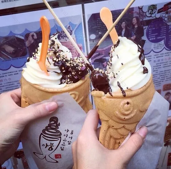 Электрическая вафельница для печенья тайяки с открытым ртом мороженого и рыбы