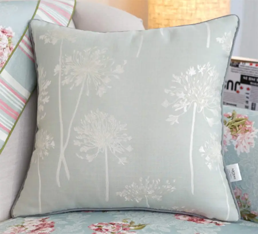 Элегантные подушки из жаккардовой ткани в Пасторальную синюю цветочную