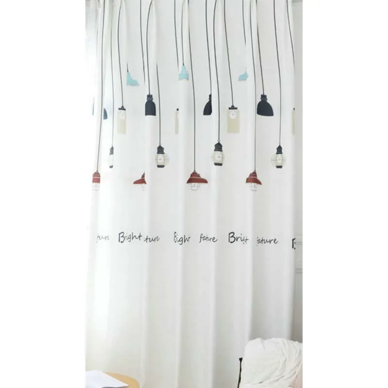 Cloth Curtain No 1 Стильные скандинавские цветные занавески с принтом в виде лампы высокого оттенка для гостиной, Мультяшные занавески на окна, ткань для спальни, столовой - Цвет: Cloth Curtain No 1