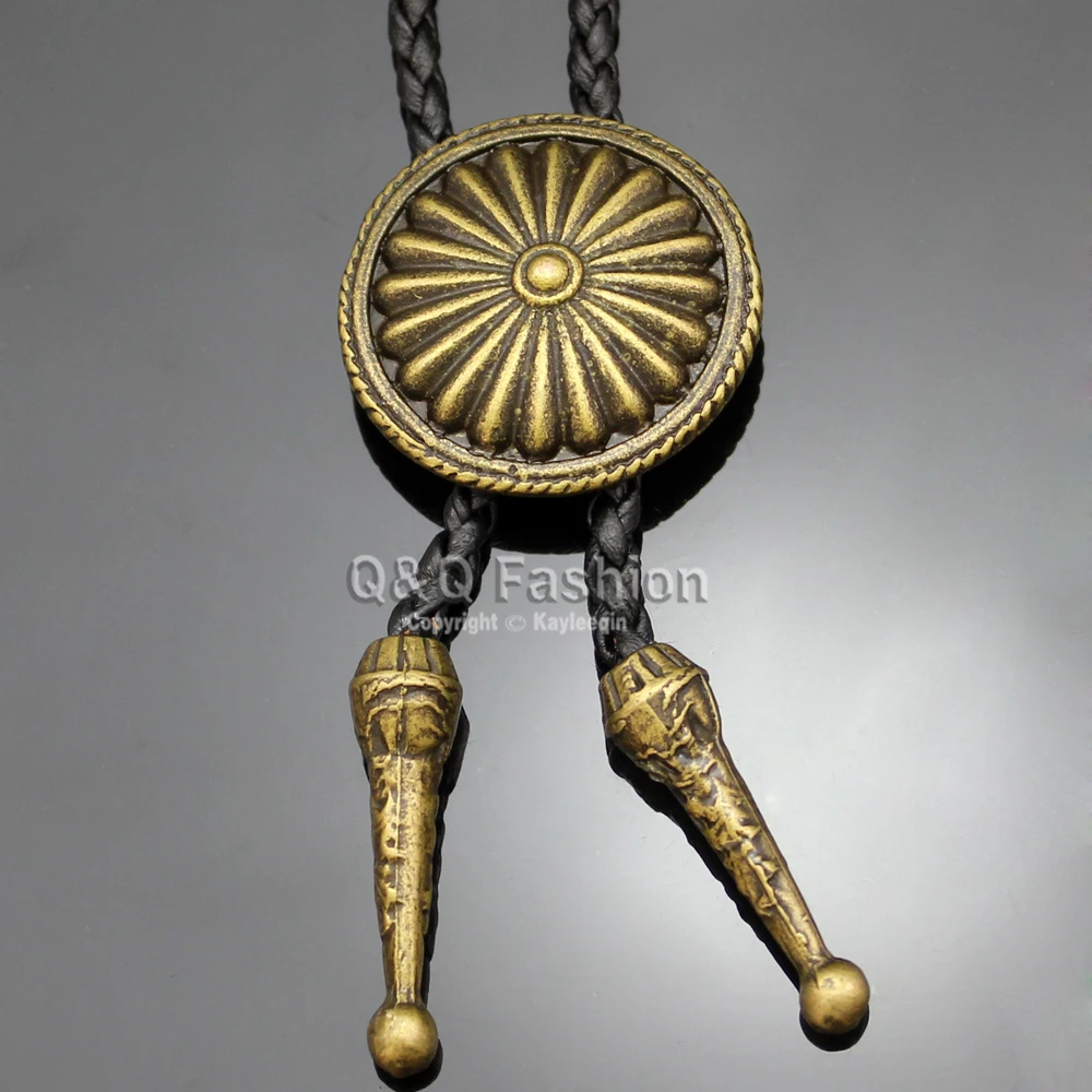 Винтажный Индийский ковбойский купол кожа искусственная Боло галстук ювелирные