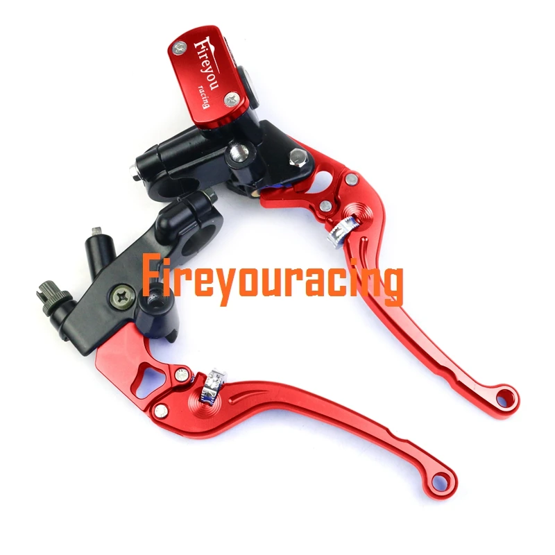 red one pair Fireyouracing мотоциклетный тормозной трос сцепления, универсальный рычаг 7/" 22 мм для Honda Yamaha Vespa Benelli Suzuki барабанная Тормозная Линия - Цвет: red one pair