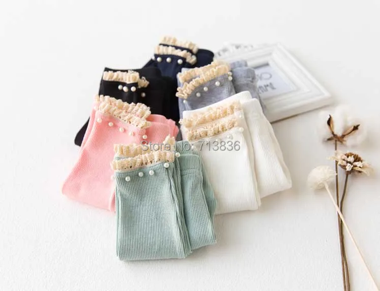 [Одиннадцать История] Бисера леггинсы для осень/весна/осень жемчуг одежда детей