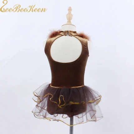 Adult Professional Ballet Dress Party Brown villi Sleeveless Stage Performance Show Tutu Dance For Girl Women | Тематическая одежда