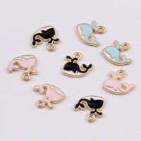 daisies 100pcslot black pink blue lovely baby whale enamel small charm pendants jewelry making 1213mm