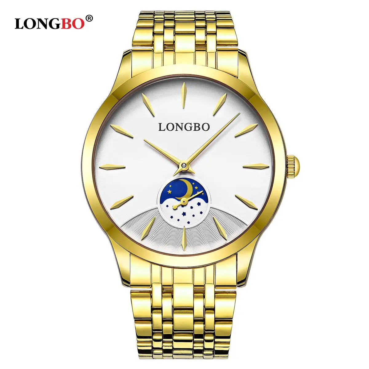 Новые модные водонепроницаемые часы LONGBO для влюбленных, модные часы из нержавеющей стали, простые мужские и женские повседневные наручные часы - Цвет: As Picture For Man
