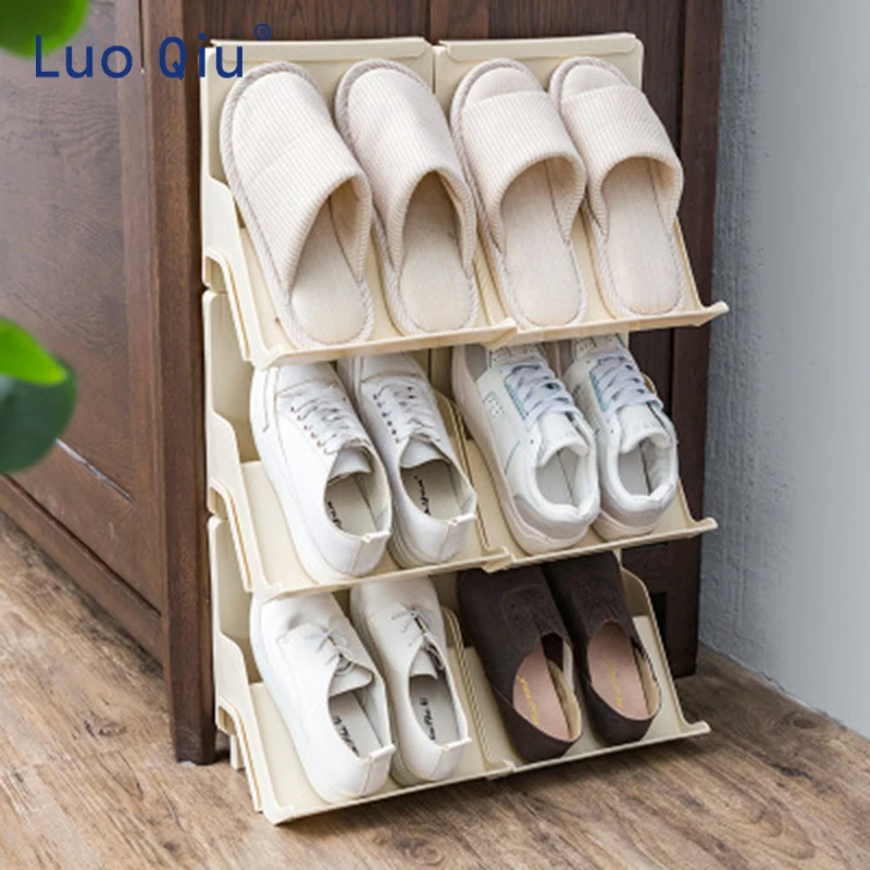 

Plastic shoe rack for household use can be stacked with multi-layer shoes to save space for the door shoe rack