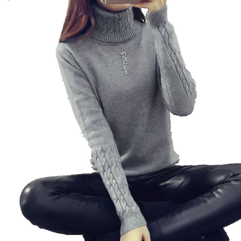 

Зимний женский свитер-водолазка OHCLOTHING Refeeldeer, женские вязаные женские свитера и пуловеры с длинным рукавом 2018, женский джемпер
