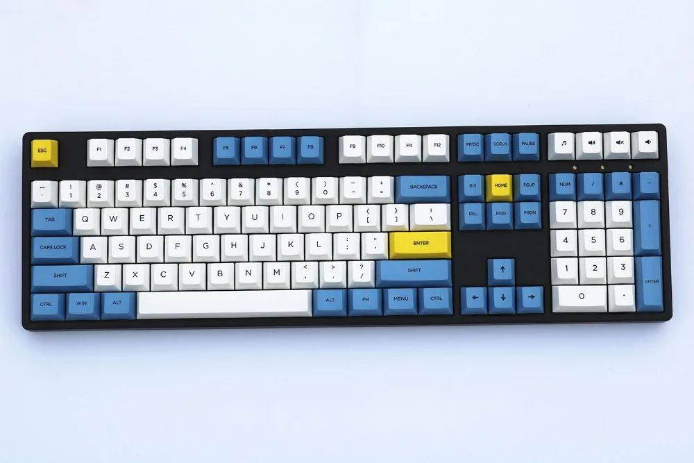 Голубое небо и белое облако keycap 108/155 клавиш PBT Вишневый профиль краситель-сублимированный MX Переключатель для механической клавиатуры keycap