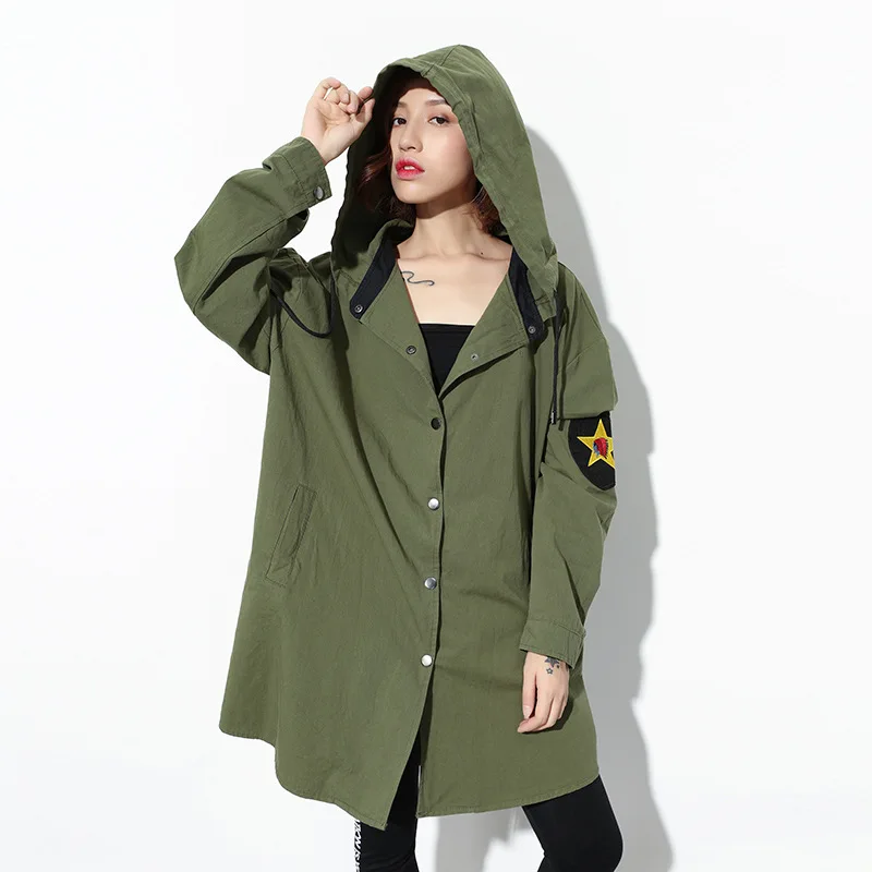 2018 обычный Для женщин Весна длинным bat куртка с длинными рукавами Street Wear Женский