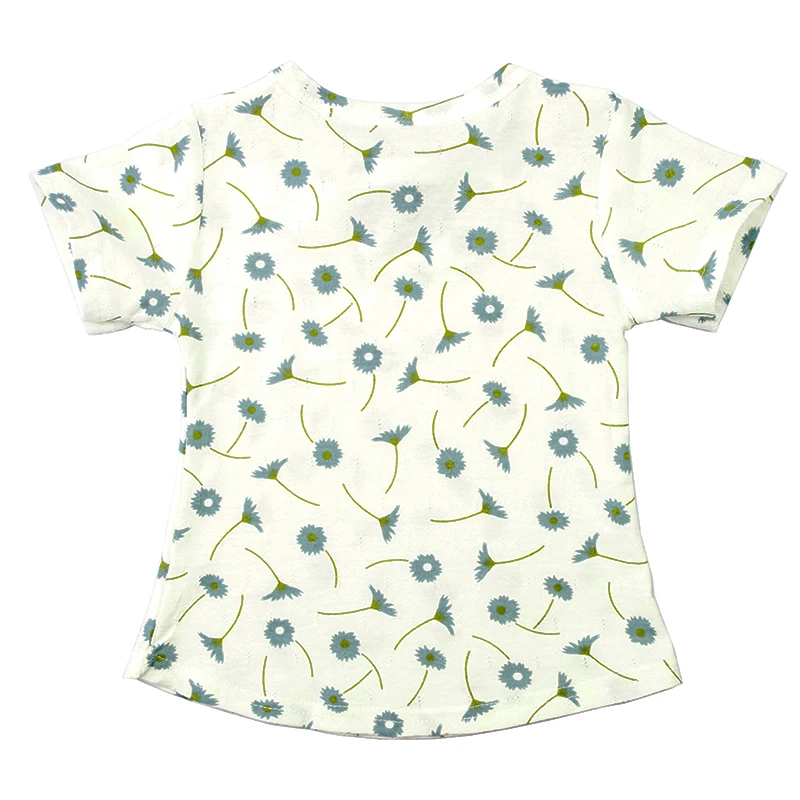 Футболка для девочек с коротким рукавом и цветочным принтом | Детская одежда