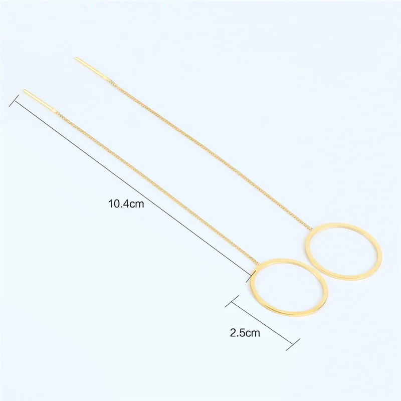 

2020 New Design Dangle Drop Earrings Women Girl Stainless Steel Europe and America Round Style Jewelry Females Party Accessories