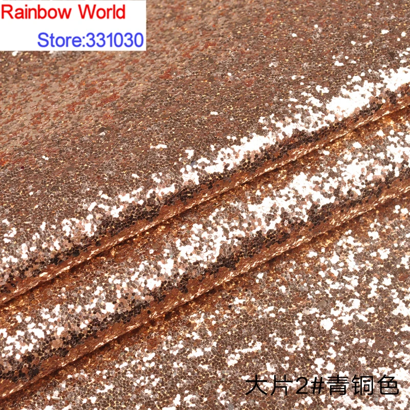2 # бронзовая Толстая блестящая виниловая ткань из искусственной кожи с пайетками