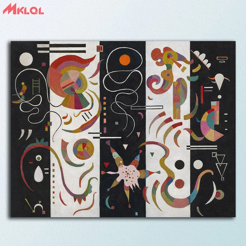 Полосатая по Wassily Kandinsky Картина на холсте для гостиной украшение дома картина