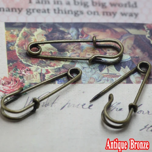 20pcs Wholesale TWO COLORS 50mm long Brooch Back Safety Pin Brooch Pin Base Blank DIY Settings and Findings for Jewelry  Making