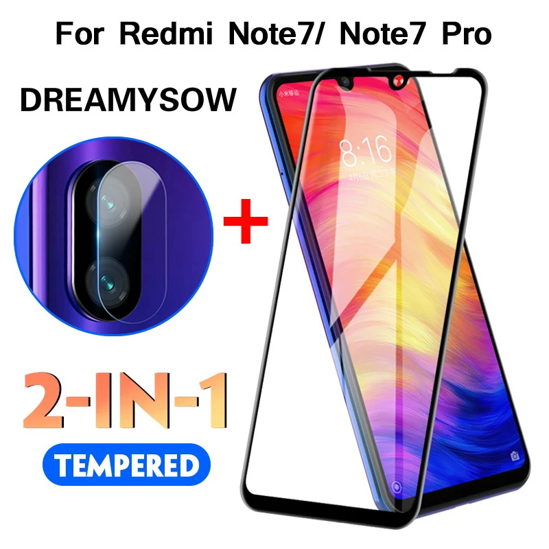 2 в 1 полное покрытие из закаленного стекла для Xiaomi Mi5X A1 9T Pro Redmi Note 7 K20 7A 4 4X5 Plus